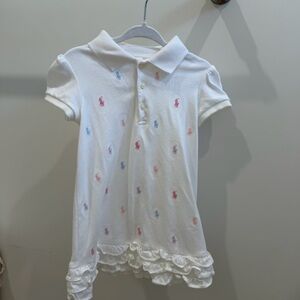 White Polo Dress with Multicolor Embroidery